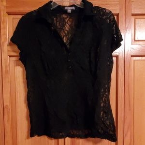 Black lace blouse